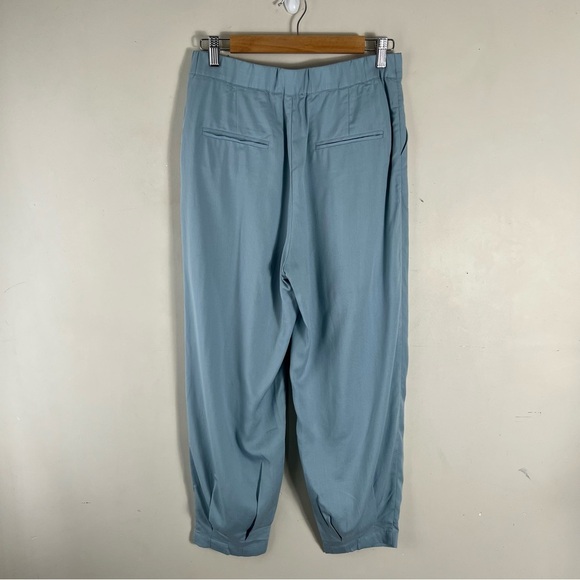 Anthropologie The Korner Blue High Rise Lightweight Pleated Tapered Leg Pant 4 - Picture 3 of 13